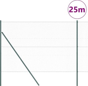 vidaXL Στύλος Περιφράξεων Πράσινο 25 x 1,5 μ (36 mm πλέγμα) Ατσάλι