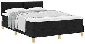 vidaXL Κρεβάτι Σπίνου με Στρώμα Μαύρο 160x200 εκ. Ύφασμα
