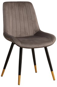 Καρέκλα ArteLibre MOSEY Γκρι Βελούδο/Μέταλλο/Ξύλο 52x57x85cm