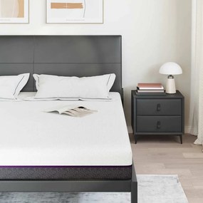 vidaXL Στρώμα Αφρού Μνήμης Μέτριο 200 x 200 cm Λευκό και Γκρι