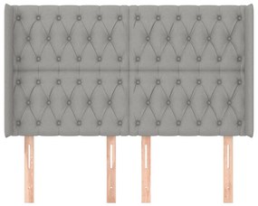 Κεφαλάρι με Πτερύγια Ανοιχτό Γκρι 147x16x118/128 εκ. Υφασμάτινο 3119914