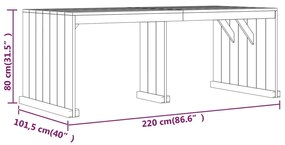 Σετ Τραπεζαρίας Κήπου 7 Τεμαχίων από Εμποτισμένο Ξύλο Πεύκου - Καφέ