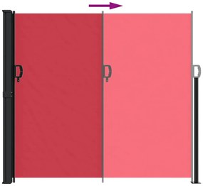 vidaXL Σκίαστρο Πλαϊνό Συρόμενο Κόκκινο 180 x 600 εκ.
