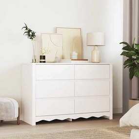 vidaXL Συρταριέρα "DRAMMEN" Λευκή 111x43x73,5 εκ Στερεό Ξύλο Πεύκου