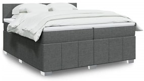 ΚΡΕΒΑΤΙ BOXSPRING ΜΕ ΣΤΡΩΜΑ ΣΚΟΥΡΟ ΓΚΡΙ 200X200 ΕΚ. ΥΦΑΣΜΑΤΙΝΟ 3287169