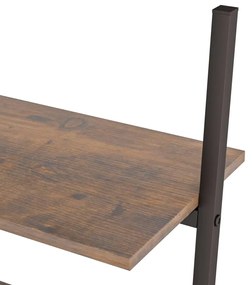 vidaXL Ραφιέρα Κεκλιμένη 4 Επιπέδων Σκούρο Καφέ &amp; Μαύρο 64x34x150,5εκ.