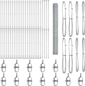 vidaXL Στύλος Περιφράξεων Ασημί 100 x 1,6 m (25 mm πλέγμα) Ατσάλι