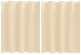 vidaXL Κουρτίνες με κουρτίνες 2 pcs Κρεμ 140 x 140 cm Πολυεστέρας