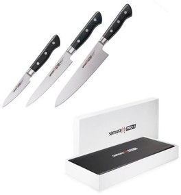 Μαχαίρια PRO-S SP-0230 Σε Κασετίνα Δώρου (Σετ 3τμχ) Black Samura Stainless Steel