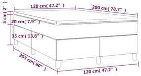 ΚΡΕΒΑΤΙ BOXSPRING ΜΕ ΣΤΡΩΜΑ ΣΚΟΥΡΟ ΚΑΦΕ 120X200 ΕΚ. ΥΦΑΣΜΑΤΙΝΟ 3144410