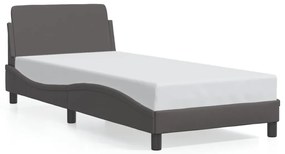 vidaXL Πλαίσιο Κρεβατιού με Κεφαλάρι Γκρι 90x190 εκ. Συνθετικό Δέρμα