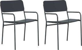 vidaXL Καρέκλες Κήπου 2 τμχ. Ανθρακί Ατσάλι