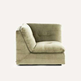 Γωνιακή πολυθρόνα σύνθεσης 90° από λινό βελούδο, GIULIANO