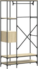 vidaXL Κρεμάστρα Ρούχων με Ράφια Sonoma Δρυς από Επεξεργασμένο Ξύλο
