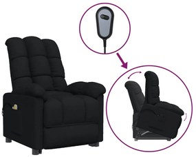 vidaXL Πολυθρόνα Μασάζ με Ανύψωση Μαύρη Υφασμάτινη
