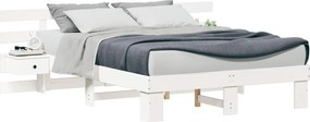 vidaXL Σκελετός Κρεβατιού Λευκό 140 x 200 cm Στερεά ξυλεία πεύκου