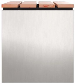 vidaXL Παγκάκι κήπου Ασημί 60 x 40 x 43 εκ Ανοξείδωτο ατσάλι