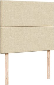 vidaXL Κρεβάτι Boxspring με Στρώμα Κρεμ 120x190 εκ. Υφασμάτινο