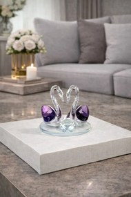 Stewehome Σετ 2 τεμαχίων καρδιές από γυαλί 7x10 cm