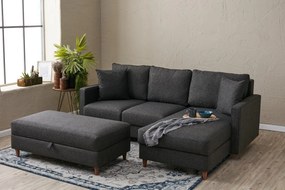 Corner Sofa Eva Right - Anthracite Anthracite