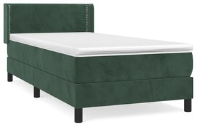 ΚΡΕΒΑΤΙ BOXSPRING ΜΕ ΣΤΡΩΜΑ ΣΚΟΥΡΟ ΠΡΑΣΙΝΟ 90X190 ΕΚ. ΒΕΛΟΥΔΙΝΟ 3130874