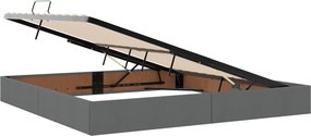 vidaXL Κρεβάτι Οθωμανικού Τύπου Σκούρο Γκρι 200 x 200 cm ύφασμα