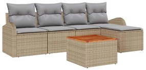 vidaXL Σετ Καναπέ Κήπου 6 pcs Μπέζ, ανοιχτό γκρί