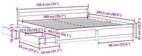 ΣΚΕΛΕΤΟΣ ΚΡΕΒΑΤΙΟΥ ΧΩΡΙΣ ΣΤΡΩΜΑ 180X200 ΕΚ ΜΑΣΙΦ ΞΥΛΟ ΠΕΥΚΟΥ 3301694