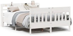 vidaXL Σκελετός Κρεβ. Χωρίς Στρώμα Λευκό 140x200 εκ Μασίφ Πεύκο
