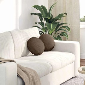 vidaXL Μαξιλάρια καθισμάτων 2 pcs Καφέ Ø30 x 13 εκ ύφασμα