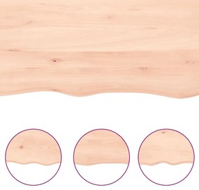 vidaXL Ράφι Τοίχου 220x40x(2-4) εκ. από Ακατέργαστο Μασίφ Ξύλο Δρυός