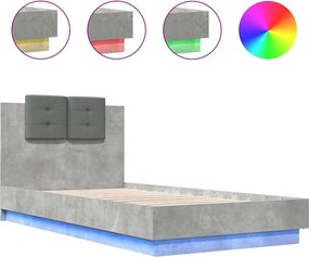 vidaXL Πλαίσιο Κρεβατιού με Κεφαλάρι και LED 75 x 190 εκ.