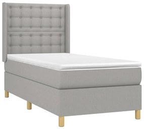 ΚΡΕΒΑΤΙ BOXSPRING ΜΕ ΣΤΡΩΜΑ ΑΝΟΙΧΤΟ ΓΚΡΙ 90X200 ΕΚ. ΥΦΑΣΜΑΤΙΝΟ 3132281