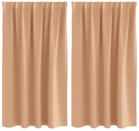 vidaXL Κουρτίνες 2 pcs Ανοιχτό καφέ 140 x 140 cm Πολυεστέρας