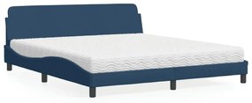 Κρεβάτι Μπλε 180x200 εκ. Υφασμάτινο - Μπλε