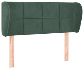 Κεφαλάρι με Πτερύγια Σκούρο Πράσινο 93x23x78/88 εκ. Βελούδινο - Πράσινο
