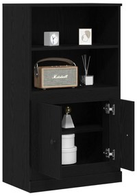 vidaXL Υψηλή ντουλάπα Μαύρη Δρυός 60x35.5x103.5 εκ. Επεξεργασμένο Ξύλο