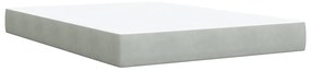 vidaXL Κρεβάτι Boxspring με Στρώμα Ανοιχτό Γκρι 140x190 εκ. Βελούδινο