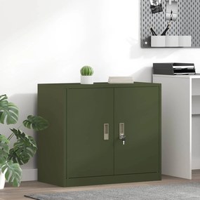 vidaXL Ντουλάπι αποθήκευσης Ελιά Πράσινη 80 x 40 x 70 εκ Ατσάλι