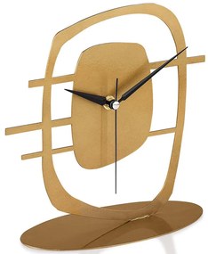 Ρολόι Επιτραπέζιο Macerie 901LMN1153 20x10x22cm Gold Aberto Design Μέταλλο