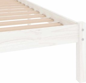vidaXL Πλαίσιο Κρεβατιού Λευκό 90 x 190 εκ. Μασίφ Ξύλο Single