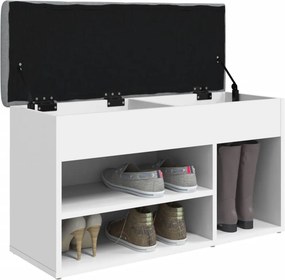 vidaXL Πάγκος Παπουτσιών Λευκό 82 x 32 x 45,5 εκ. από Τεχνητό Ξύλο