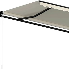vidaXL Τέντα Συρόμενη Χειροκίνητη Κρεμ 450 x 300 εκ.