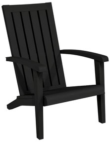 Καρέκλες Κήπου Adirondack 2 τεμ. Μαύρες από Πολυπροπυλένιο - Μαύρο