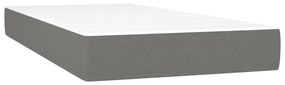 vidaXL Κρεβάτι Boxspring με Στρώμα &amp; LED Σκ.Γκρι 80x200 εκ. Υφασμάτινο