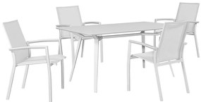Τραπεζαρία Sienna (Σετ 5Τμχ) 223877 160x90x74/56.5x62x89cm White Four Seater