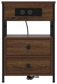 vidaXL Κομοδίνο 2 pcs Καφέ δρυς 40 x 31 x 60 εκ. Επεξεργασμένο ξύλο