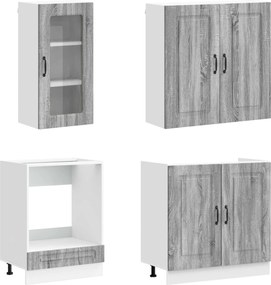 vidaXL Μονάδα κουζίνας KALMAR 8 pcs Γκρι Sonoma Επεξεργασμένο Ξύλο