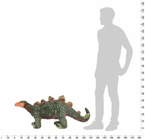 vidaXL Δεινόσαυρος Στεγόσαυρος Όρθιος Πράσινο/Πορτοκαλί XXL Λούτρινος