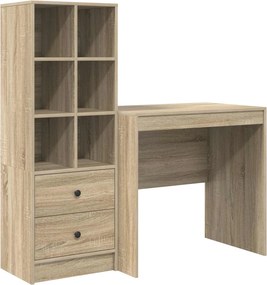 vidaXL Γραφείο με συρτάρι με ράφι με αποθήκευση 2 pcs Δρύς Sonoma